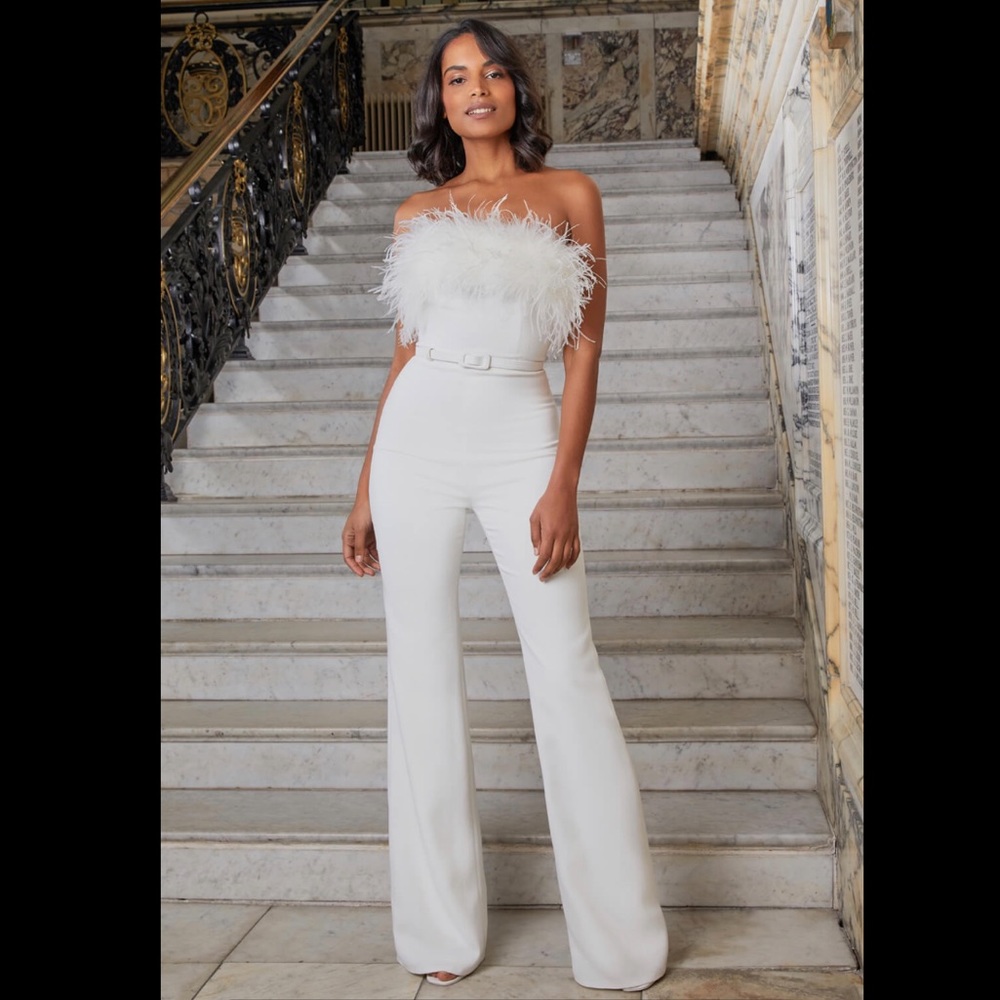 NWT Nadine Merabi Colette White Jumpsuit